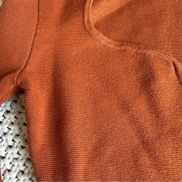 Abercrombie & Fitch NEW Sweater Bodysuit Burnt Orange Rust Thong Back Sz XS - Picture 7 of 7